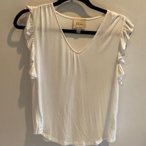 Ellie Women's Cream Ruffle Sleeve Blouse